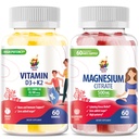 Βιταμίνη D3 K2 Gummies 5000 IU - Ανοσοποιητική & Μάγνιο για Παιδιά & Ενήλικες - 500mg