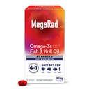 Megared Omega-3 Fish & Krill Oil Supplement 900mg - MegaRed Advanced 4in1, 60 softgels, 2x Περισσότερα Omega-3, Heart, Joint, Brain and Eye Supplement, Red, 60 Count