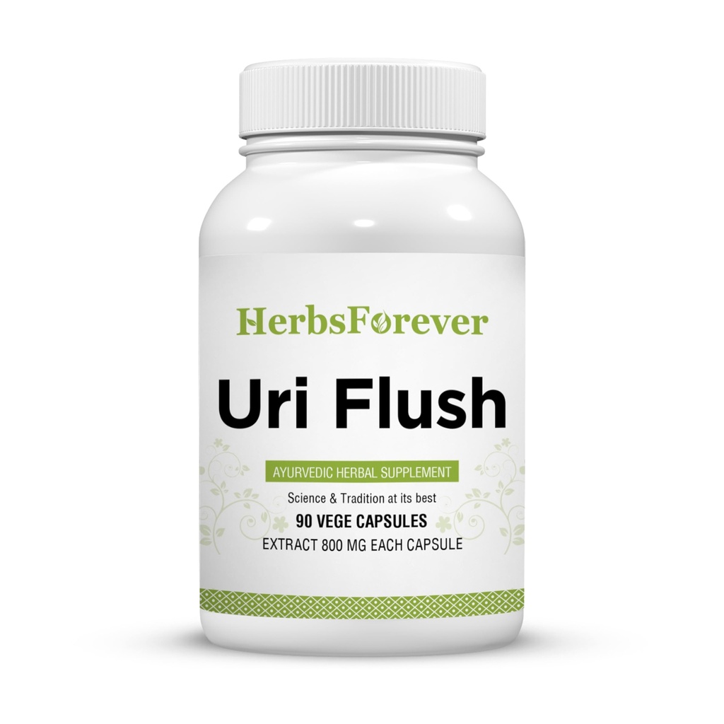 Βότανα για πάντα κάψουλες Uri-Flush Ayurvedic συμπλήρωμα βοτάνων Υποστήριξη Υγιεινή λειτουργία νεφρών και ούρα λειτουργία 90 κάψουλες Vege 800 Mg κάθε ένα