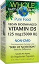 Natural Factors Whole Earth & Sea Vitamin D3 125mcg (5,000 IU), Vegan Bioenhanced, 60 Vegetarian Capsules