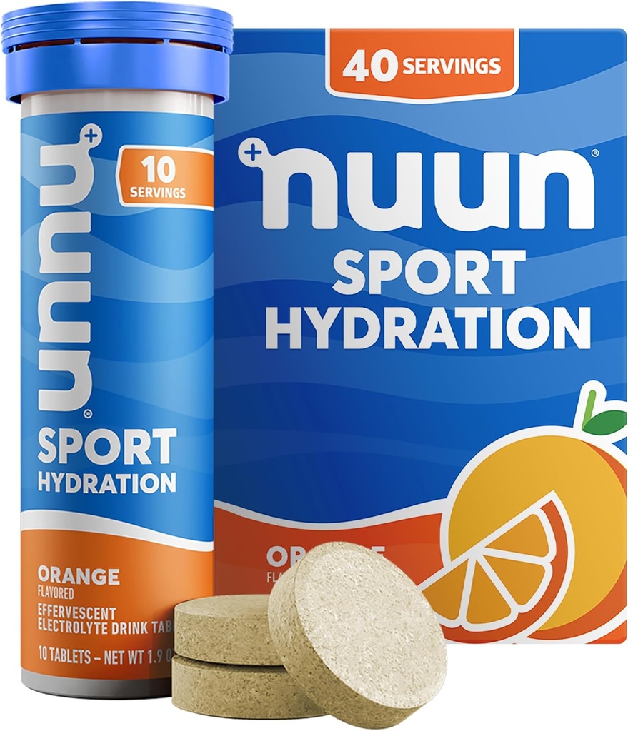 Nuun Sport: Ηλεκτρολυτικά δισκία ποτών, Πορτοκαλί, 10 Count (Pack of 4)