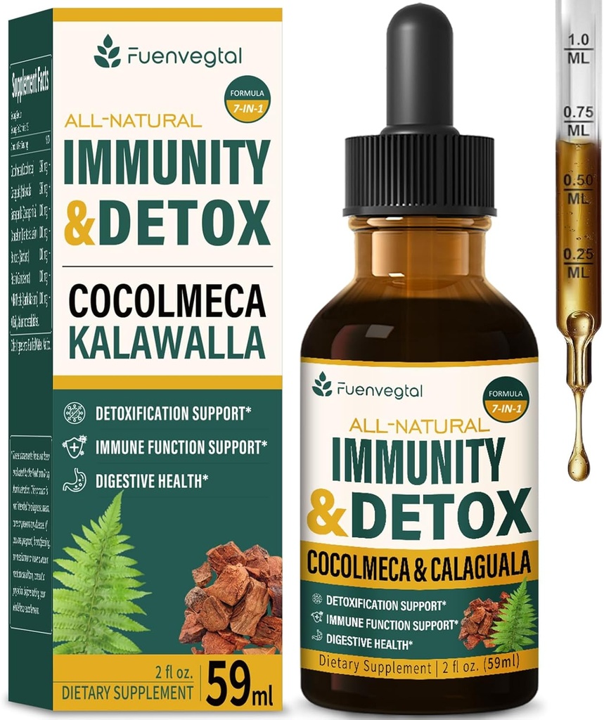 Cocolmeca Bark Immunity & Detox Drop, Εκχύλισμα βοτάνων με πολυποδίου Leucotomos Sarsaparilla Milk Thistle συμπλήρωμα υποστήριξης Αποτοξίνωση, ανοσοποιητικό σύστημα, Digestive Health. 2oz