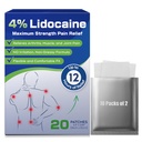 Uposiut 4% Lidocaine Patches - 20 Count Maximum Strength Lidocaine Patches, 10 Packs of 2 Patches for Muscle Pain Relief in The Neck, Shoulders, Back, Knees, and Anks, 12 Hour Pain Relief-012345