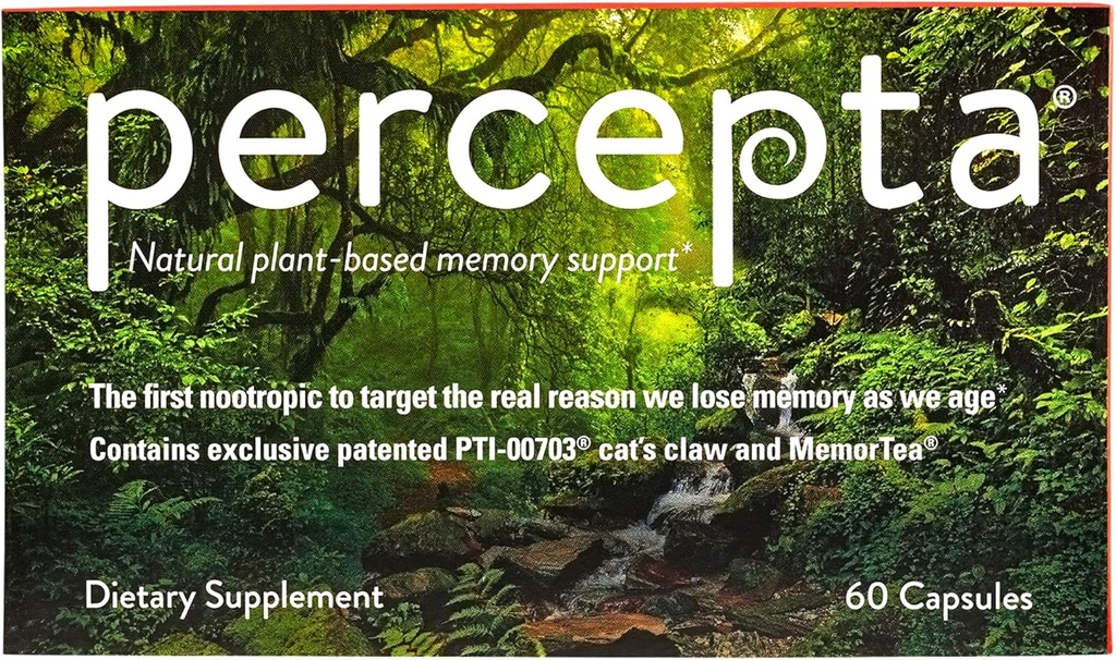 Υποστήριξη μνήμης με βάση το φυτό Percepta - Φυσικό Nootropic Brain Booster - Μνήμη, Εστίαση, Συγκέντρωση - 30 ημέρες προσφοράς