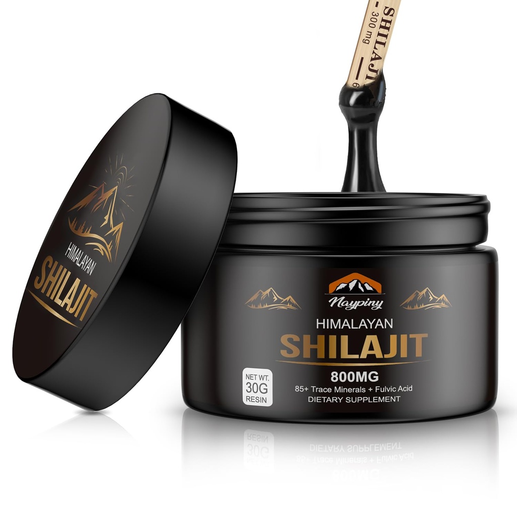 Shilajit Καθαρή οργανική ρητίνη Ιμαλαΐων - 800mg Gold Grade Shilajit Resin με Fulvic Acid & 85+ Trace Minerals Complex για την ενέργεια, τη δύναμη και την ασυλία, Shilajit για άνδρες και γυναίκες, 800mg