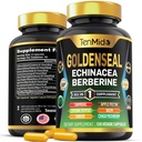 Goldenseal Root Supplement - 10in1 Formula - Συνδυάστε με Echinacea, Βερβερίνη, Turmeric, Cayenne Pepper, Ginger, Apple Pectin, Neem, & More - Digestive Health Support - 120 κάψουλες