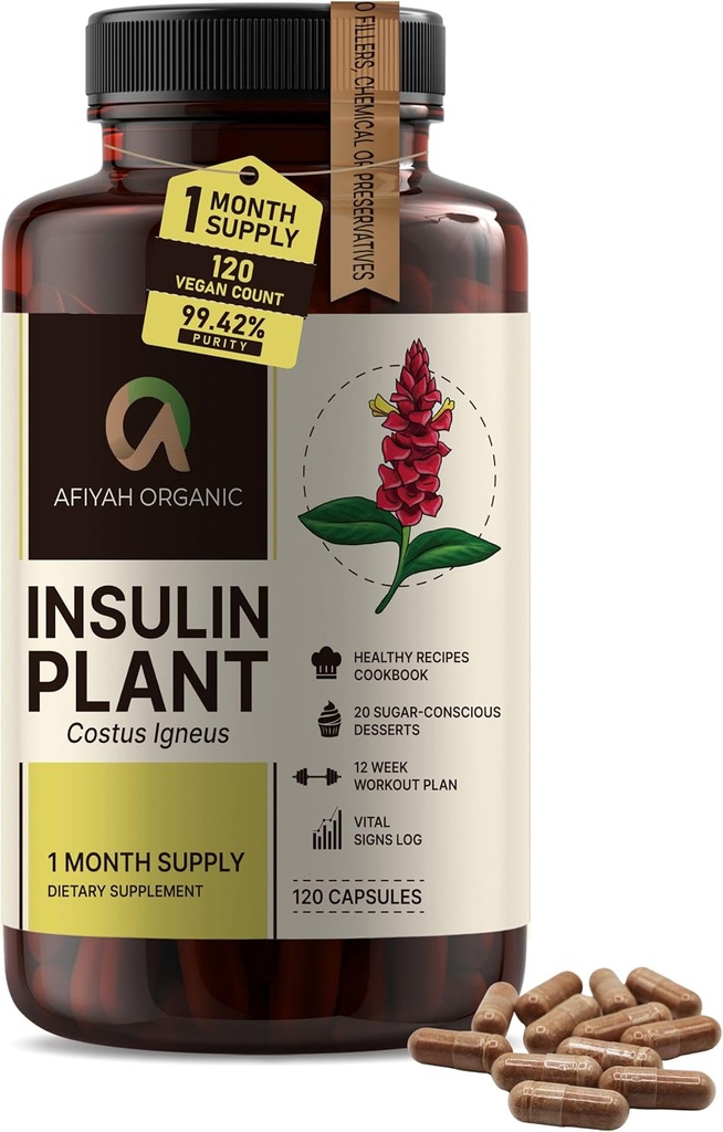 Υψηλής ποιότητας κάψουλες Igneus (Insulin Plant) - Εύκολα Καταπίνετε 120 κάψουλες Veggie (1 Μήνας Προμήθεια) - Κατασκευασμένες στις ΗΠΑ - Συμπεριλαμβανομένου του ολοκληρωμένου προγράμματος υποστήριξης της υγείας