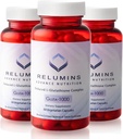 Relumins Advance Nutrition Gluta 1000 - Μειωμένη L-Glutathionone, Alpha Lipoic Acid & Rose HIPS - Αντιοξειδωτική Υποστήριξη για το Δέρμα & Συνολική Ευεξία - 60 Veg Κάψουλες x 3 Φιάλες (90-Day Supply)