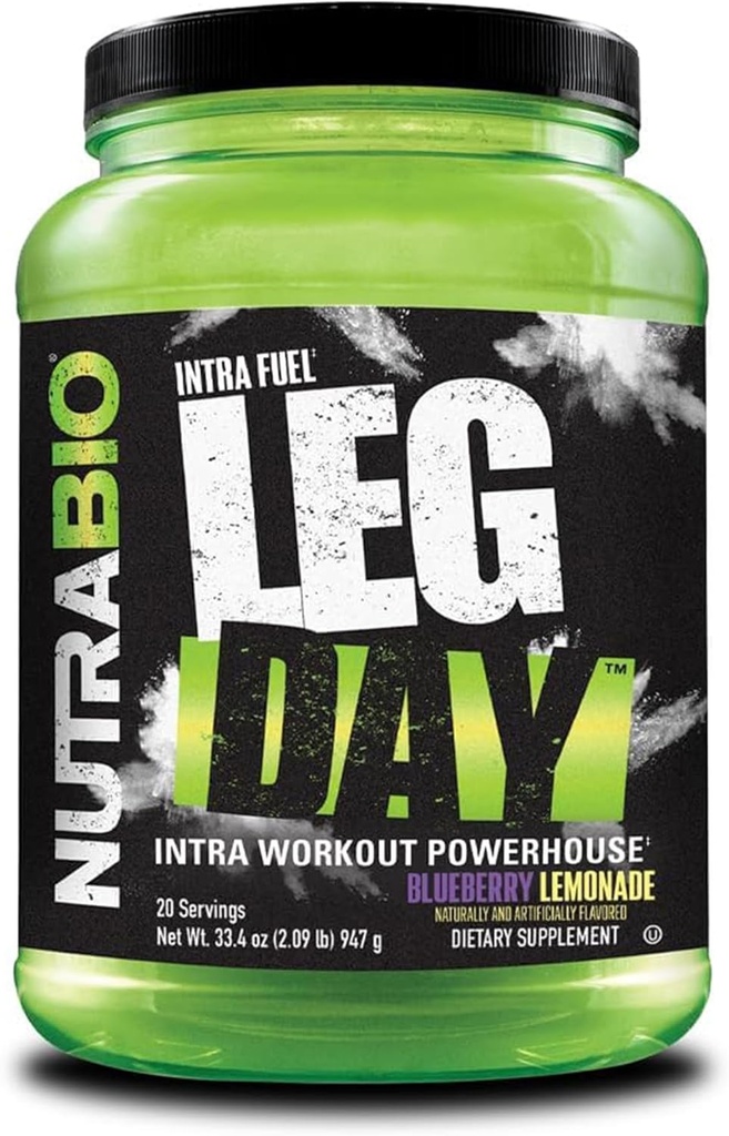 NutraBio Leg Day Intra Workout Powder – Advanced Carb Supplement with Cluster Dextrin & Electrolytes – Σκόνη Καρβών με EAAs/BCAAs – Κυκλικό Δεξτρίνη για Απόδοση – Λεμονάδα Βατόμουρο, 20 Σερβιέτες