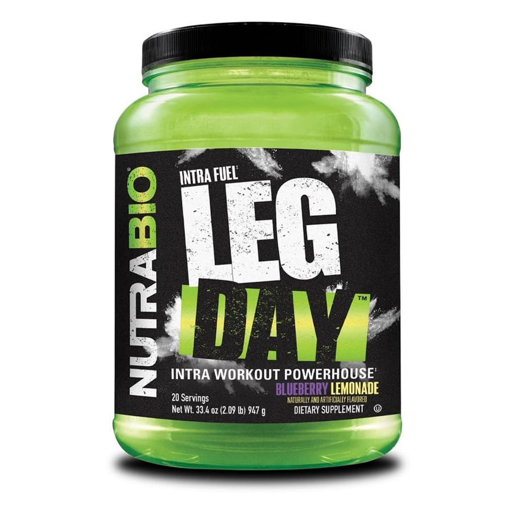 NutraBio Leg Day Intra Workout Powder – Advanced Carb Supplement with Cluster Dextrin & Electrolytes – Σκόνη Καρβών με EAAs/BCAAs – Κυκλικό Δεξτρίνη για Απόδοση – Λεμονάδα Βατόμουρο, 20 Σερβιέτες