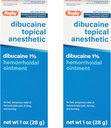 Rugby Dibucaine Topic Anesthetic 1% Αλοιφή αιμορροΐδων - Κρέμα ανακούφισης πόνου για φαγούρα και κάψιμο, Θεραπεία αιμορροΐδων, Anti Itch Cream 1 Oz (2 Pack)