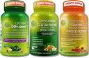 Total Immune, Hormonal & Antioxidant Support Bundle for Women & Men – Liposomal Glutathione 500mg + Liposomal Vitamin C 1500mg + DIM 200mg with BioPerine® & Cruciferous Whole Foods – Vegan & Non-GMO