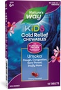Nature's Way Kids Cold Relief Chewables, Umcka, Ηλικίες 6+, Σύντομη διάρκεια και μειώνει τη σοβαρότητα, το πολύ-Συμπτώματα Ψυχρή Θεραπεία, Μη-Νύχτα, Κεράσι Γεύση, 10 δισκία