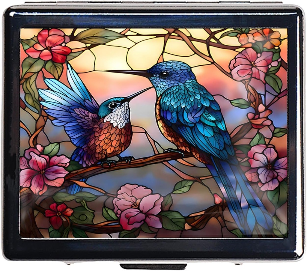 7 ημέρες Chromed Silver Hill Organizer με καθρέφτη μέσα έχει 8 ξεχωριστά διαμερίσματα Ορθογώνιο 7 ημέρες Χάπια κουτί χάπι περίπτωση (Humming Birds)