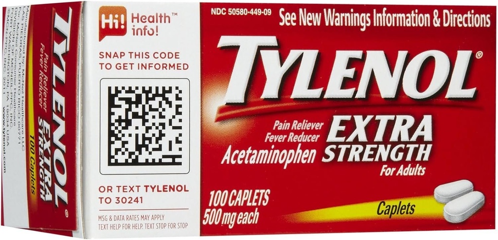 Tylenol επιπλέον δύναμη πόνος Reliever & πυρετός Μειωτές Caplets-100 κόμης