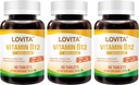 Lovita Vitamin B12 1000 mcg (Β12 Βιταμίνες ως Κυανοκοβαλαμίνη), Χρονική απελευθέρωση B12, Vegan-Friendly, Υποστηρίζει το νευρικό σύστημα, 60 χορτοφαγικά δισκία (2 Μήνες Προμήθεια) (Pack of 3)