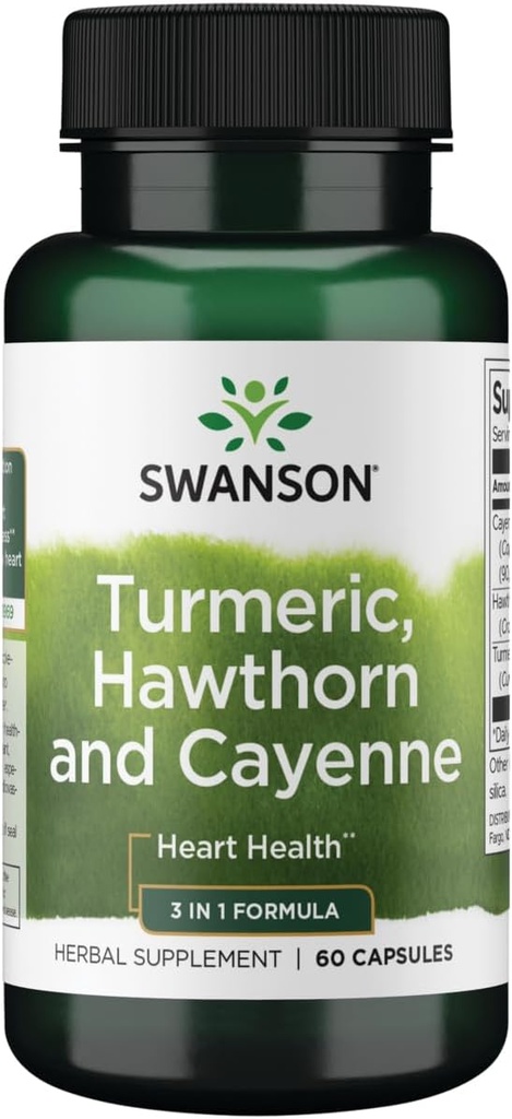 Swanson Full Spectrum Turmeric Hawthorn & Cayenne 60 Capsules