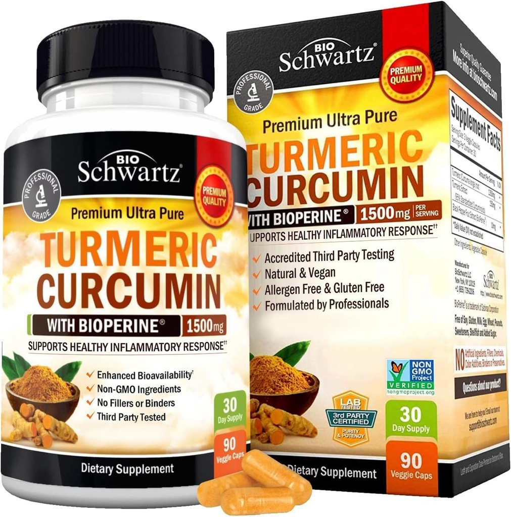 BioSchwartz Turmeric Curcumin 1500 και Sambucus Elderberry με ψευδάργυρο και βιταμίνη C