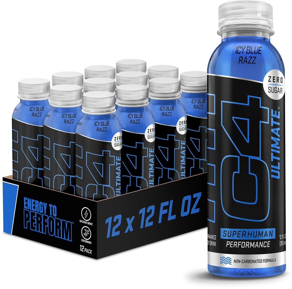 Cellucor C4 Ultimate Μη Carbonated Zero Sugar Energy Drink, Preworkout Drink + Beta Alanine, 12 Fl Oz (Pack of 12)