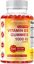 Vitamatic Sugar Free Vitamin D3-120 Pectin Based Gummies - Μεγάλη Γεύση - Υγιή Οστά, Mood & Immune System Function - Μη ΓΤΟ - 120 Μερίδες (1000 IU)