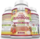 FRESH HEALTHCARE Mushroom Supplement - Lions Mane, Cordyceps, Reishi, Turkey Tail, and Shitake - Immune and Brain Support - Peak Power Mushroom Supplement - 90 Vegan Capsules