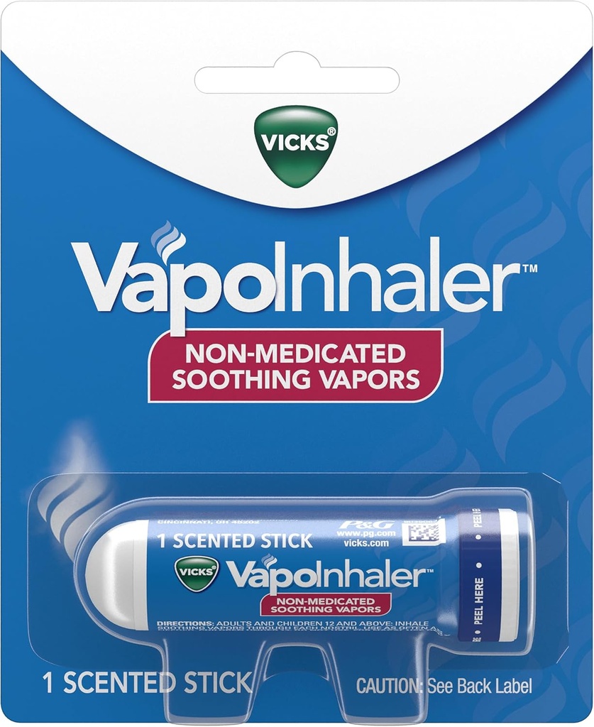 Vicks VapoInhaler, Φορητό Nasινικό εισπνευστήρα, μη φαρμακούχο, Καταπραϋντικό Vapors, Menthol Scent, 1 κόμης