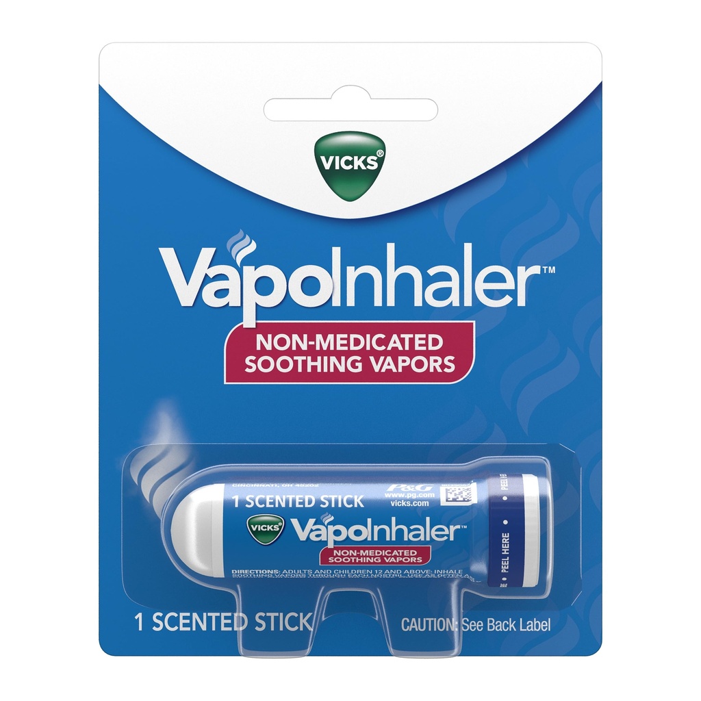 Vicks VapoInhaler, Φορητό Nasινικό εισπνευστήρα, μη φαρμακούχο, Καταπραϋντικό Vapors, Menthol Scent, 1 κόμης