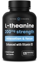 NutraChamps L-Theanine 200mg Capsules | Double-Strength L-Theanine Liquid with Vitamin D3, Organic Coconut Oil | Supports Mood, Focus, Stress Relief | for Kids & Adults | 120 Vegan Capsules