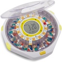 LiveFine Bluetooth αυτόματη συσκευή διανομής χαπιών, χωρητικότητας 28 ημερών, Sound & Light Alerts, Κλειδαριά, LCD & Easy Setup on The LiveFine App for Prescriptions, Medications, Βιταμίνες & Συμπληρώματα - Clear Lid