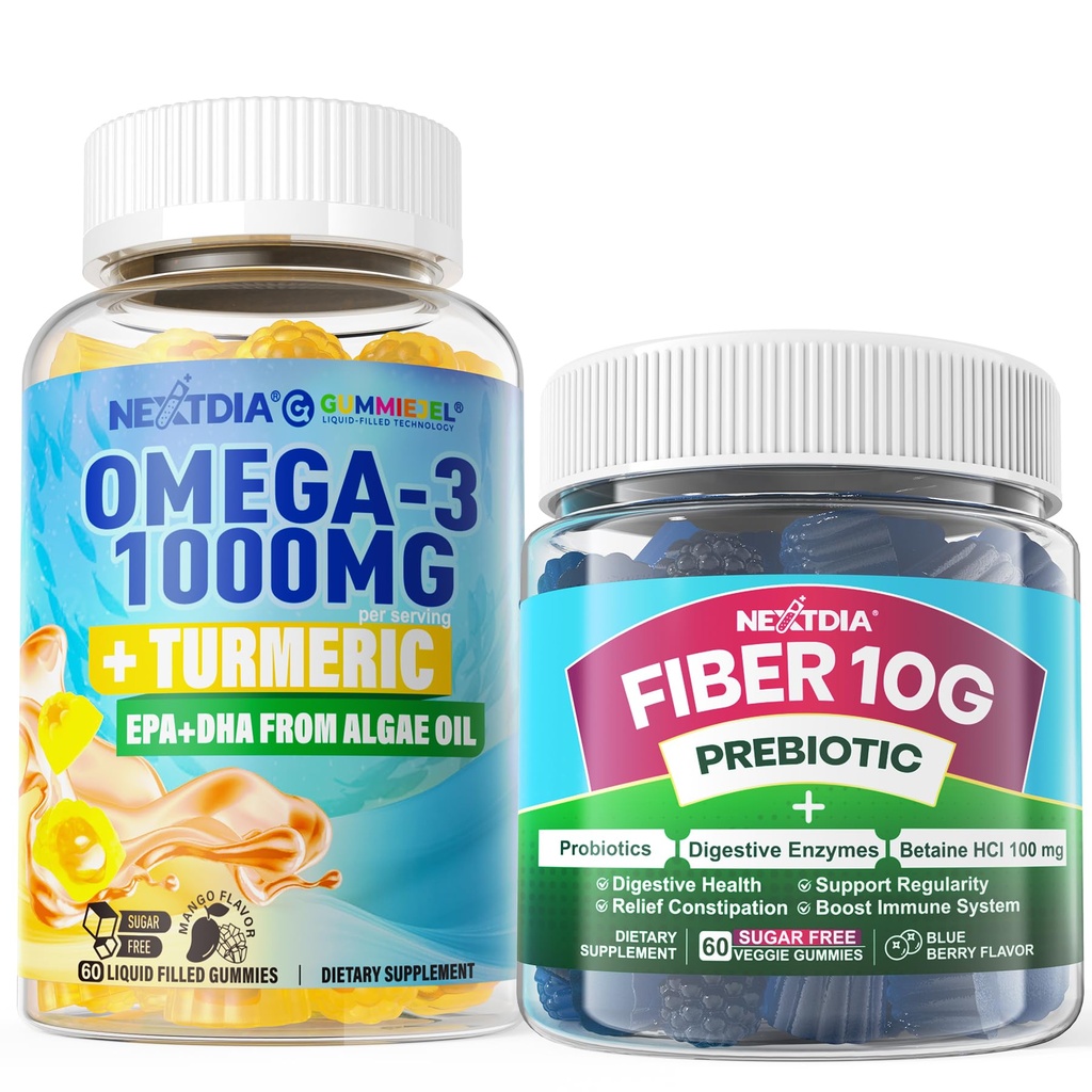 Vegan Omega-3 1000mg + Κουρκουμάς, Φυτικές Τσίχλες