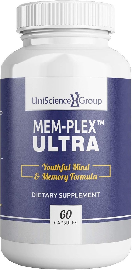 Mem-Plex Ultra, συμπλήρωμα υποστήριξης φυσικής μνήμης με Phosphatidyl Serine, εκχύλισμα Bacopa Monniera και Neurofacter Ολόκληρο εκχύλισμα φρούτων καφέ, 60 κάψουλες