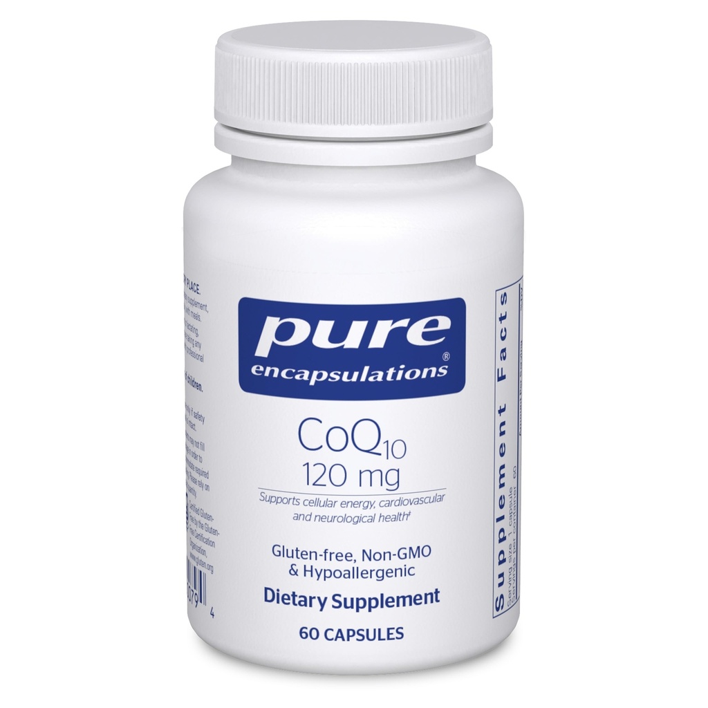Pure Encapsulations CoQ10 120 mg - Συμπλήρωμα Συνένζυμου Q10 για την Υγεία της Καρδιάς, Ενέργεια, Αντιοξειδωτικά, Εγκεφαλική & Μνήμη Υγεία - Κυτταρική Υγεία, Γνωστική & Καρδιαγγειακή Υποστήριξη* - 60 Κάψουλες