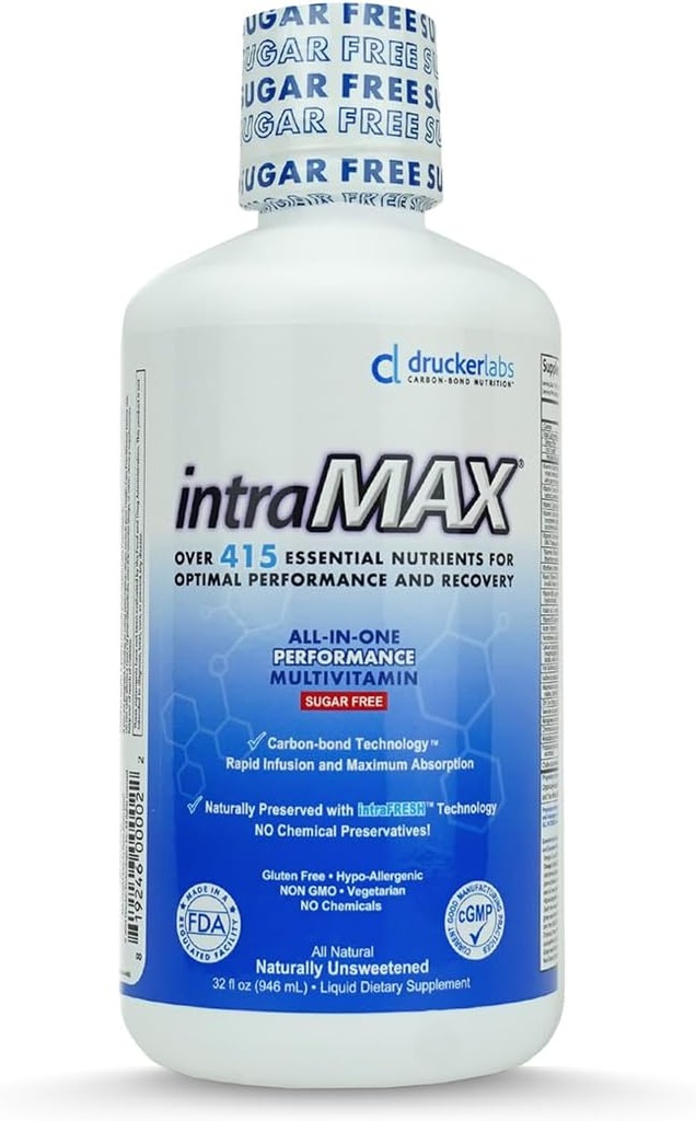 Drucker Labs Organic Sugar-Free All-in-One Performance Liquid Multivitamin for Men & Women 