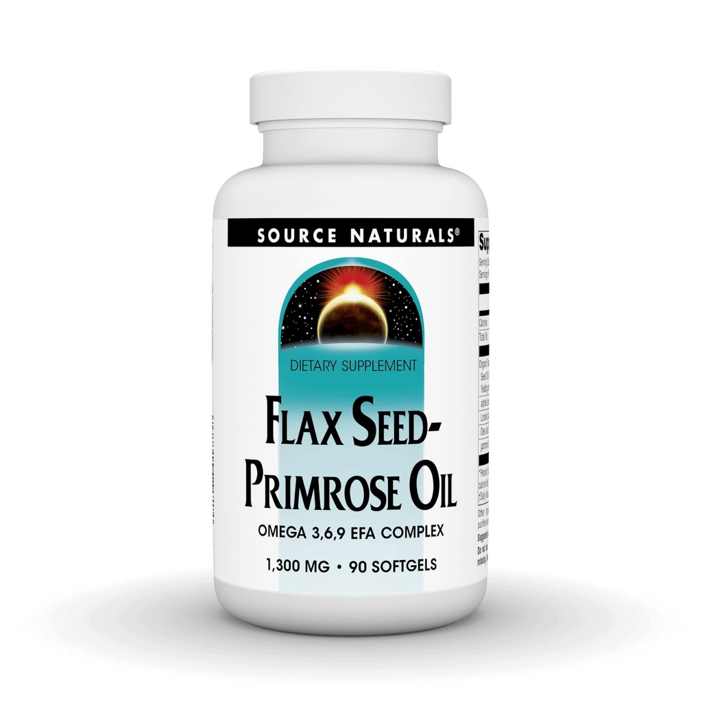 Source Naturals Flax Seed-Primrose Oil, Omega 3,6,9 EFA Complex, 1300mg - 90 Softgels