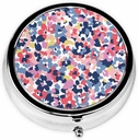 IBILIU ιατρική χαπιών υπόθεση Watercolor Floral πολύχρωμο Scatter λουλούδια Φορητό κουτί χαπιών για Pocket Metal ιατρική Βιταμίνη Organizer 3 διαμέρισμα
