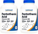 Παντοθενικό οξύ (βιταμίνη B5) 500mg, 240 κάψουλες (2 φιάλες)
