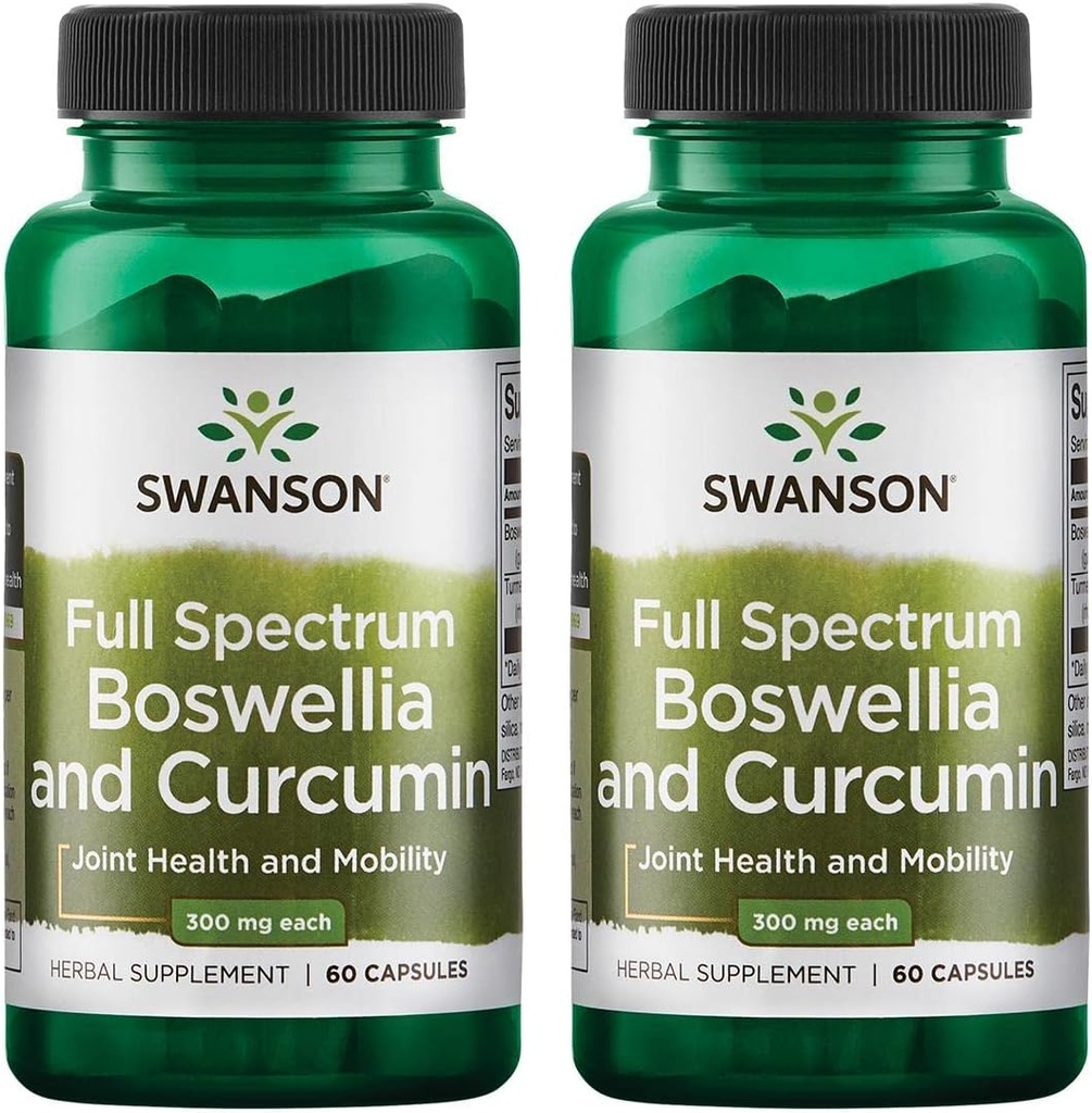 Swanson Full Spectrum Boswellia & Curcumin Natural Wellness Formula - (60 κάψουλες) (2 Συσκευασία)