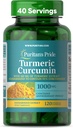 Puritan's Pride Turmeric Curcumin 1000mg, Standarized to 95% Cucuminoids, φυτικό συμπλήρωμα διατροφής για την υγεία των αντιοξειδωτικών, 120 καψάκια ταχείας απελευθέρωσης
