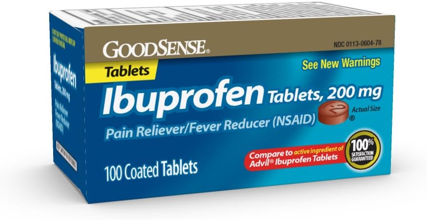 GoodSense 200 mg δισκία Ibuprofen, Fever Reducer και Pain Relief από Aches, Πονοκέφαλο, Αρθρίτιδα Πόνος και More, 100 Count