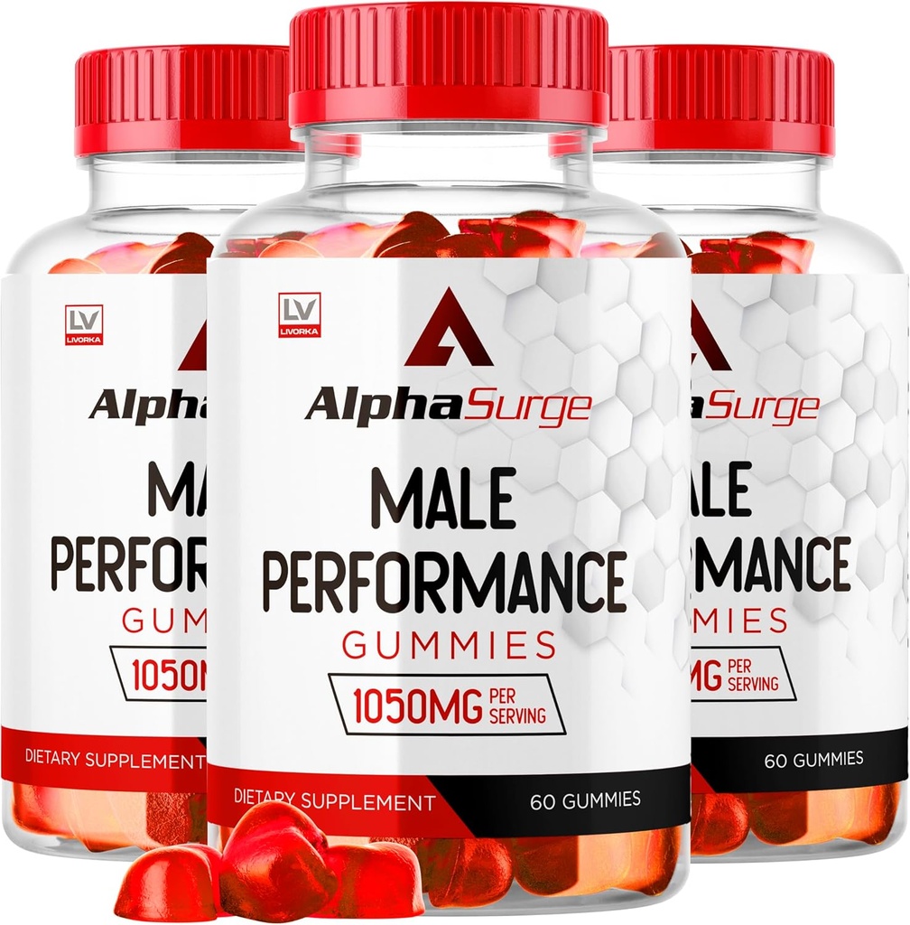 LIVORKA Alpha Surge for Men - Alpha Surge Gummies for Male, Alfa Surge Gummies 1050mg, Alpha Surge XL Gummie, Alphasurge Gummies, Alfa Surge Gummies, Alpha Sugre Male, 180 Gummies για 3 μήνες
