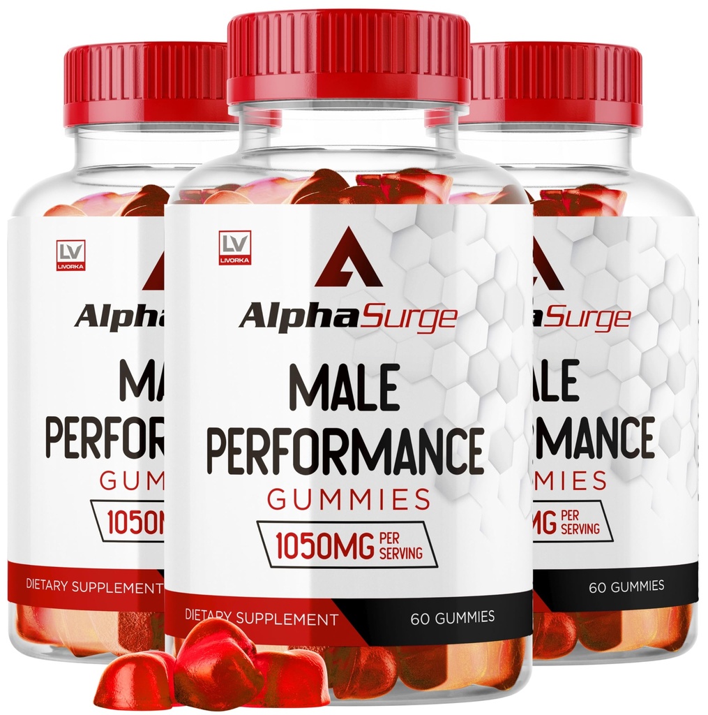 LIVORKA Alpha Surge for Men - Alpha Surge Gummies for Male, Alfa Surge Gummies 1050mg, Alpha Surge XL Gummie, Alphasurge Gummies, Alfa Surge Gummies, Alpha Sugre Male, 180 Gummies για 3 μήνες