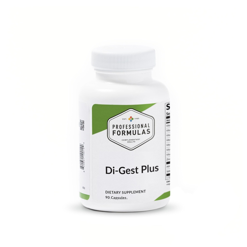 Professional Formulas Di-Gest Plus - Βεταΐνη, L-Γλουταμινικό οξύ, παγκρεατίνη, παπαΐνη και πεψίνη για υγιή πέψη, απορρόφηση θρεπτικών συστατικών, και ουλοποίηση - Hypoallergenic, Gluten Free, 90 κάψουλες