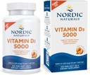 Nordic Naturals Βιταμίνη D3 5000, Πορτοκαλί - 200 Mini Soft Gels - Υποστήριξη για υγιή οστά, Mood, & ανοσοποιητικό σύστημα - Χορτοφαγικά - Μη-GMO - 200 Υπηρεσίες