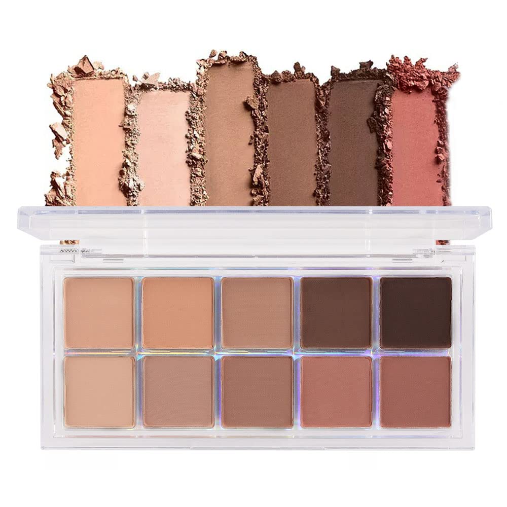 BINGBRUSH 10 Χρώματα Καφέ Eyeshadow Παλέτα, Ζεστό Toned Υψηλή χρωστική Matte Eyeshadow, Φυσικό Ουδέτερο Eyeshadow Ultimate Παλέτα Μακιγιάζ, Vibrant Make Up Παλέτες Kit