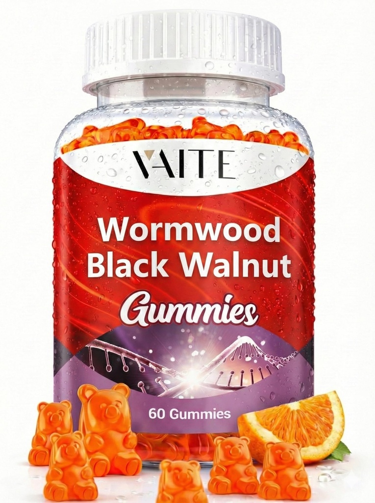 Black Walnut Wormwood Gummies - συμπλήρωμα βοτάνων με Artemisia Annua Herb & Juglans nigra Hull για Digestive Wellness & Natural Body Cleanse, Non-GMO & Gluten Free Συμπληρώματα - 60 Gummy Chewables
