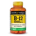 MASON NATURAL B12 1000 mcg Γρήγορη Διαλύστε τα δισκία για υγιή μετατροπή των τροφίμων σε ενέργεια, 200 Ημέρα προσφοράς