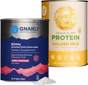 Gnarly Διατροφή Χρυσό γάλα Vegan πρωτεΐνη σκόνη BCAAs Berry Λεμονάδα (10.58oz)