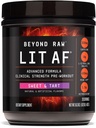 BEYOND RAW LIT Advanced Pre Workout Formula, Sweet and Tart, for Energy, Focus, Endurance, Pumps, with 300mg Rapid and Targeted Release Caffeine, Creatine, Betaine, Beta Alanine, Taurine, 20 Services