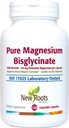 Pure Magnesium Bisglycinate Supplement (130 mg) | Improved Magnesium Glycinate, Gentle on The Stomach, no Laxative Effect (120 Veg Caps) | NEW ROOTS HERBAL