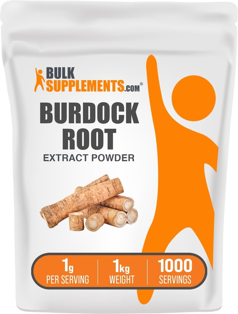 BulkSupplements.com Burdock Root Extract Powder - Burdock Root Supplement, Burdock Root Powder - Βότανο συμπλήρωμα, χωρίς γλουτένη, 1000mg ανά σερβίροντας, 5kg (11 lbs) (Συσκευασία των 5)